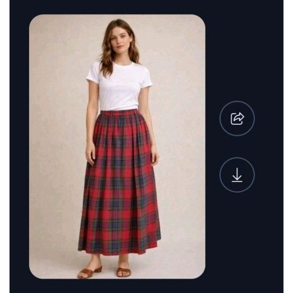 Vintage Talbots Skirt Size 12 Pleated Pull on Pockets Cotton